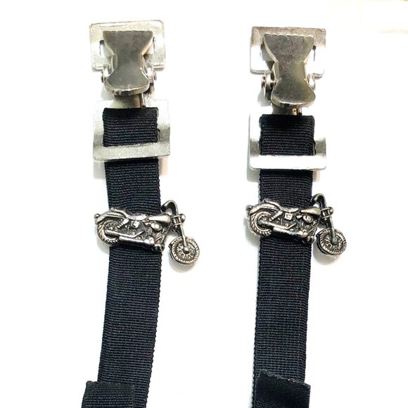 Tennessee Leather Unisex Motorcycle Medallions Riding Pant Alligator Clips 💸 - Picture 2 of 3